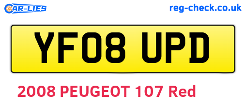 YF08UPD are the vehicle registration plates.