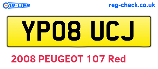 YP08UCJ are the vehicle registration plates.