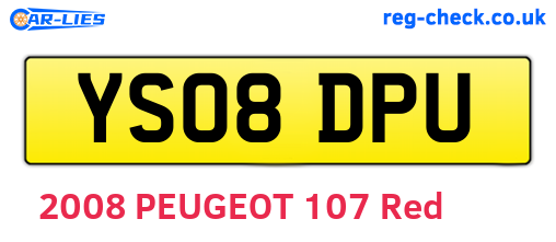 YS08DPU are the vehicle registration plates.