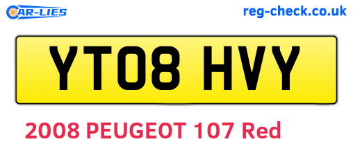 YT08HVY are the vehicle registration plates.