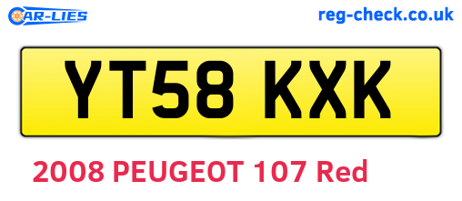 YT58KXK are the vehicle registration plates.