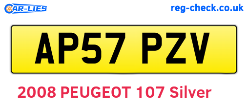 AP57PZV are the vehicle registration plates.