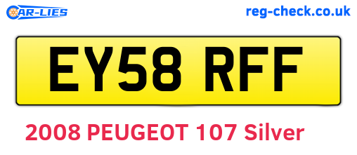 EY58RFF are the vehicle registration plates.