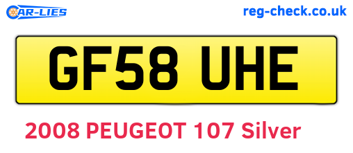 GF58UHE are the vehicle registration plates.
