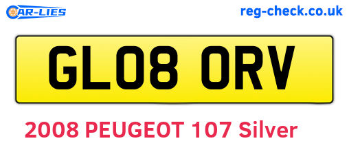 GL08ORV are the vehicle registration plates.