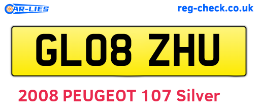 GL08ZHU are the vehicle registration plates.