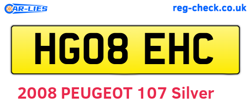 HG08EHC are the vehicle registration plates.
