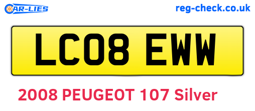 LC08EWW are the vehicle registration plates.