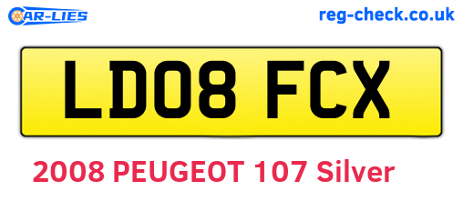 LD08FCX are the vehicle registration plates.