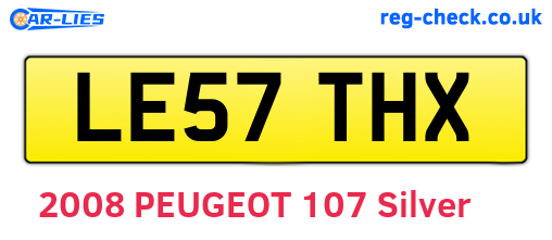 LE57THX are the vehicle registration plates.