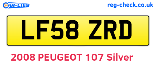 LF58ZRD are the vehicle registration plates.