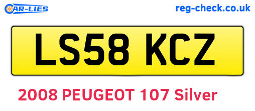 LS58KCZ are the vehicle registration plates.