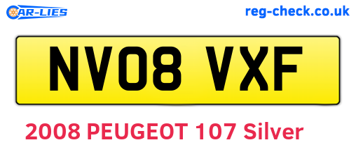 NV08VXF are the vehicle registration plates.