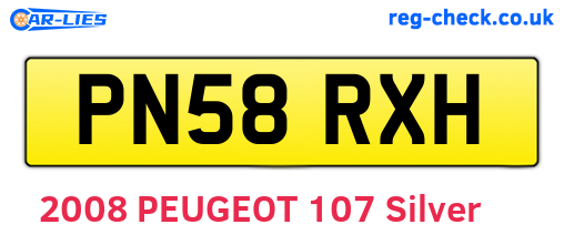 PN58RXH are the vehicle registration plates.