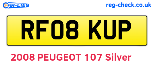 RF08KUP are the vehicle registration plates.