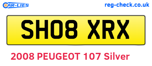 SH08XRX are the vehicle registration plates.