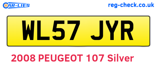 WL57JYR are the vehicle registration plates.