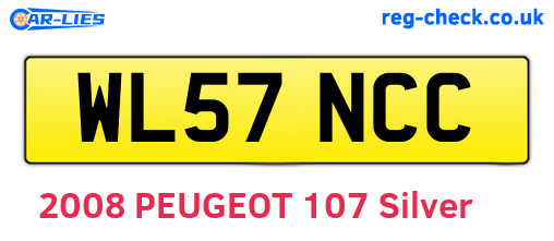 WL57NCC are the vehicle registration plates.