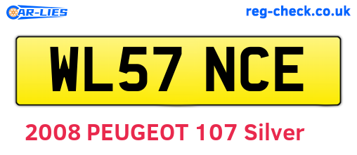 WL57NCE are the vehicle registration plates.