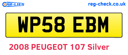 WP58EBM are the vehicle registration plates.