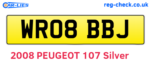 WR08BBJ are the vehicle registration plates.