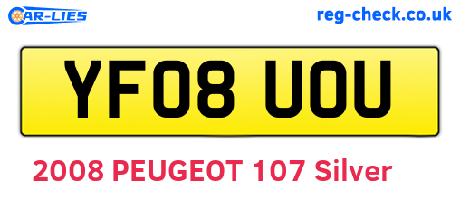 YF08UOU are the vehicle registration plates.
