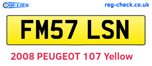 FM57LSN are the vehicle registration plates.