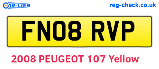 FN08RVP are the vehicle registration plates.