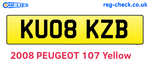 KU08KZB are the vehicle registration plates.