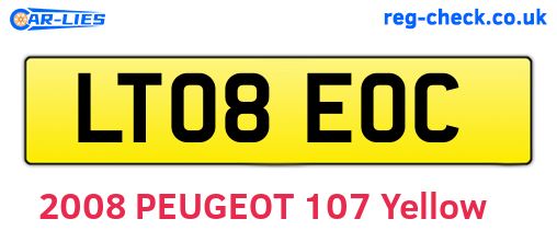 LT08EOC are the vehicle registration plates.