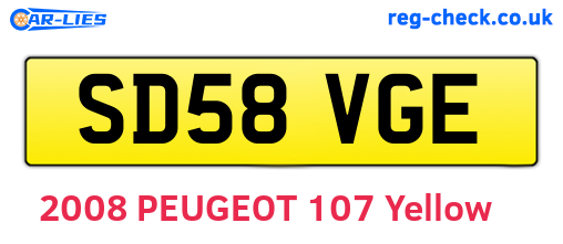 SD58VGE are the vehicle registration plates.