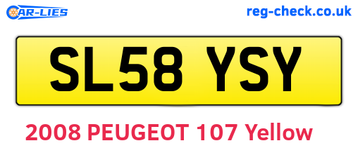 SL58YSY are the vehicle registration plates.