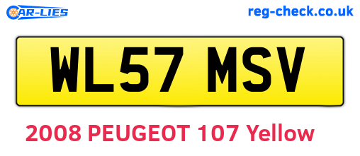 WL57MSV are the vehicle registration plates.