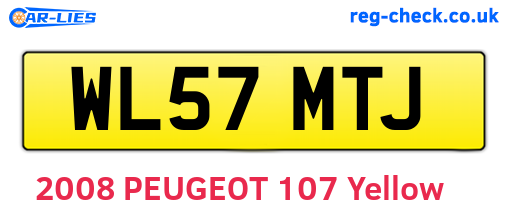 WL57MTJ are the vehicle registration plates.