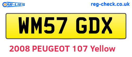 WM57GDX are the vehicle registration plates.
