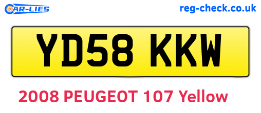 YD58KKW are the vehicle registration plates.