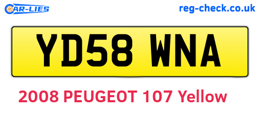 YD58WNA are the vehicle registration plates.