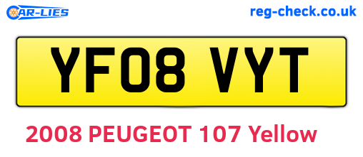YF08VYT are the vehicle registration plates.