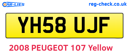 YH58UJF are the vehicle registration plates.