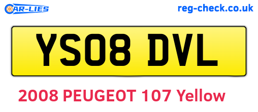 YS08DVL are the vehicle registration plates.
