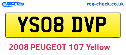 YS08DVP are the vehicle registration plates.