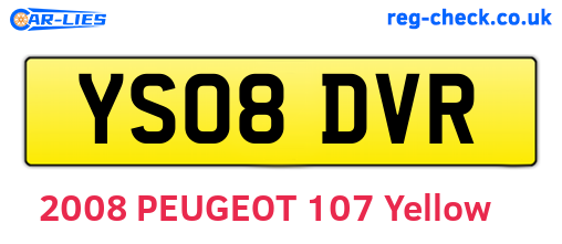 YS08DVR are the vehicle registration plates.