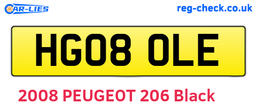HG08OLE are the vehicle registration plates.