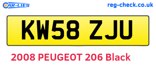 KW58ZJU are the vehicle registration plates.