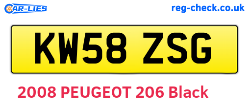 KW58ZSG are the vehicle registration plates.