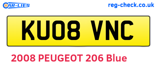 KU08VNC are the vehicle registration plates.