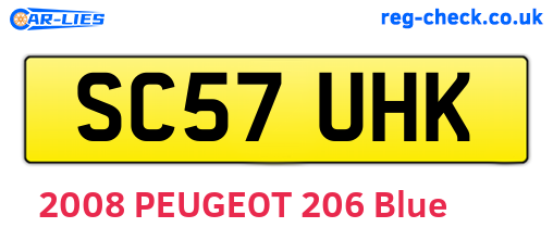 SC57UHK are the vehicle registration plates.