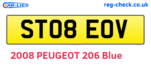 ST08EOV are the vehicle registration plates.