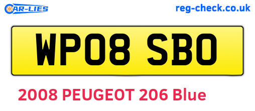 WP08SBO are the vehicle registration plates.