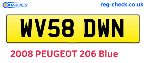 WV58DWN are the vehicle registration plates.